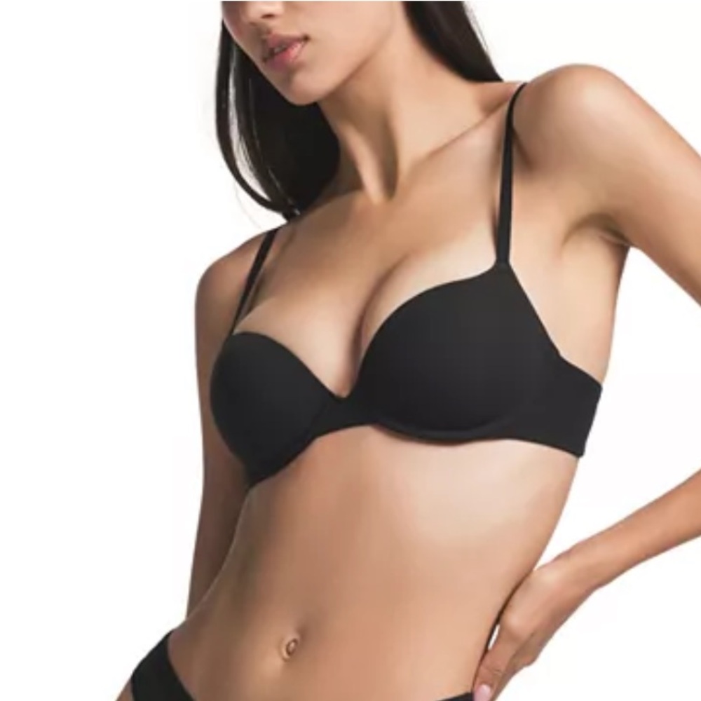 NWT SKIMS Black Fits Everybody Push Up Demi Bra - Picture 7 of 8